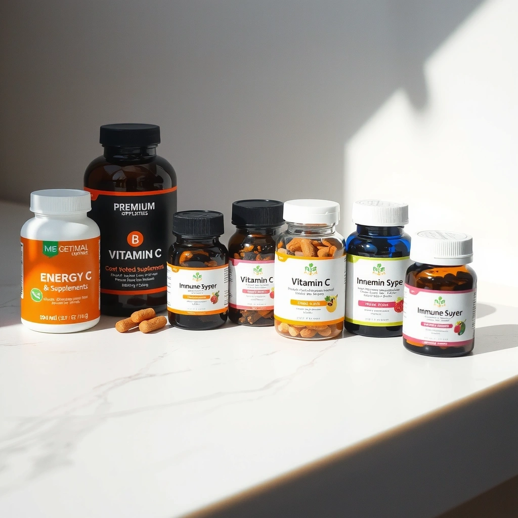 Energy and immunity supplements featuring vitamin C and B-complex